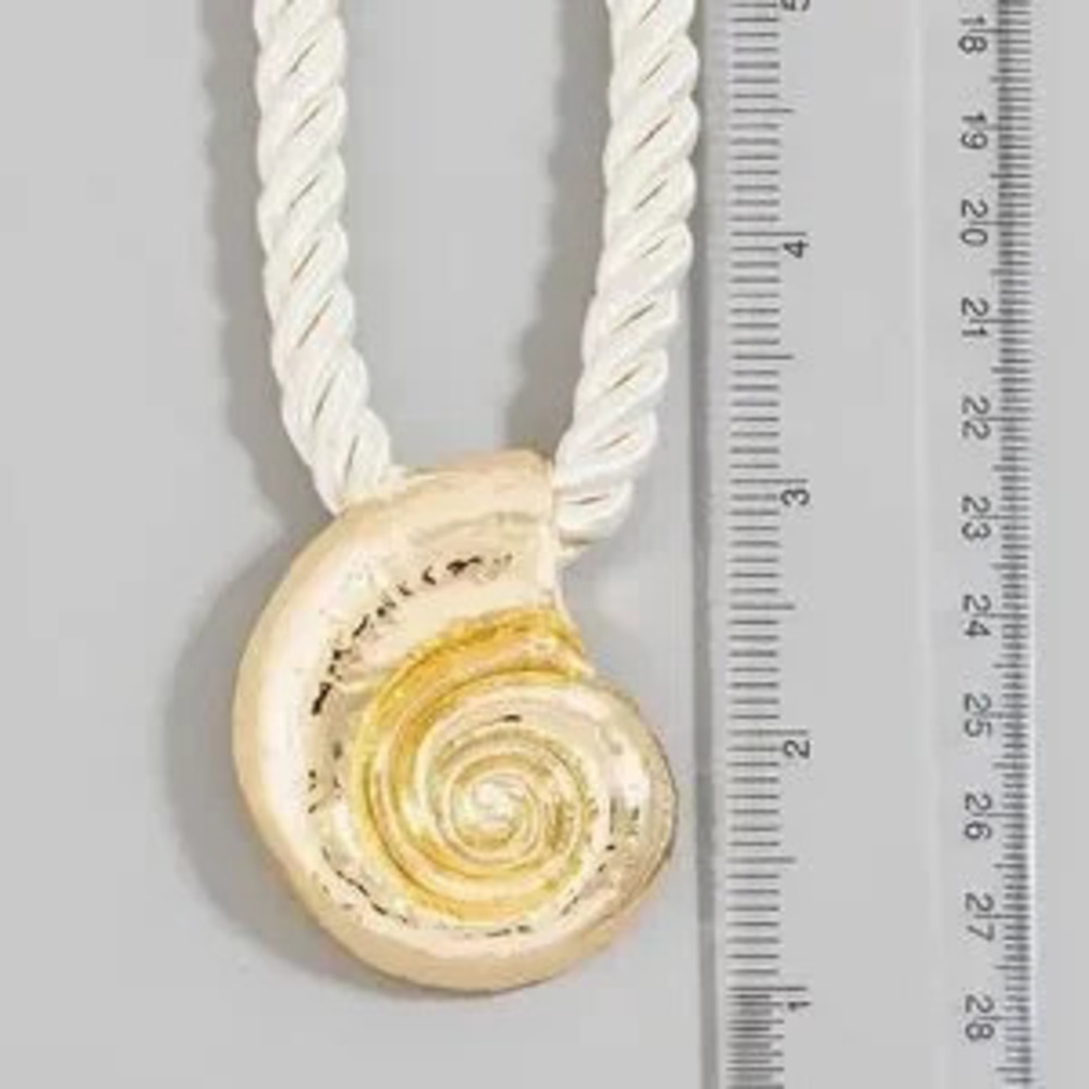 Statement Shell Rope Pendant Necklace (9704) - Picture 4 of 4